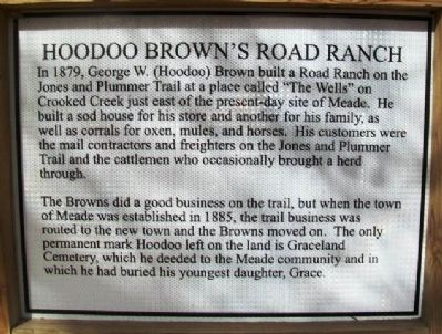 Hoodoo Brown's Road Ranch Marker. Click for full size. Hoodoo Brown's Road Ranch Marker image. Click for full size.