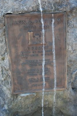 Alvin R. Bush Dam plaque image. Click for full size.