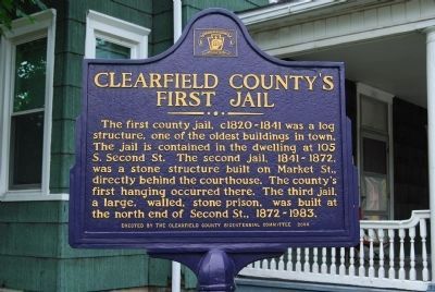 Clearfield County's First Jail Marker image. Click for full size.