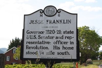 Jesse Franklin Marker. Click for full size. Jesse Franklin Marker image. Click for full size.