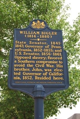 William Bigler Marker. Click for full size. William Bigler Marker image. Click for full size.