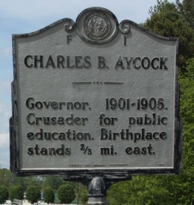 Charles B. Aycock Marker image. Click for full size.