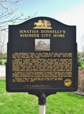 Ignatius Donnelly's Nininger City Home Marker image. Click for full size.