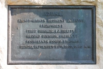88th Indiana Infantry Marker. Click for full size. 88th Indiana Infantry Marker image. Click for full size.