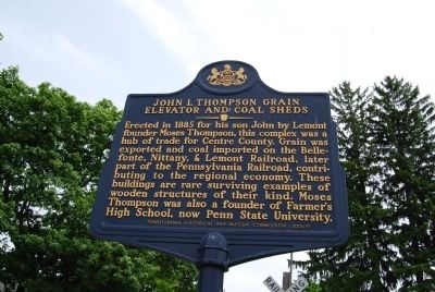 John I. Thompson Grain Elevator and Coal Sheds Marker. Click for full size. John I. Thompson Grain Elevator and Coal Sheds Marker image. Click for full size.