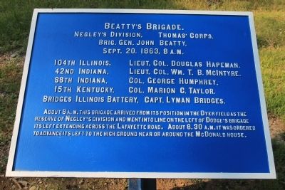 J. Beatty's Brigade Marker image. Click for full size.