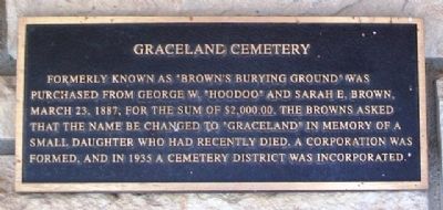 Graceland Cemetery Marker. Click for full size. Graceland Cemetery Marker image. Click for full size.