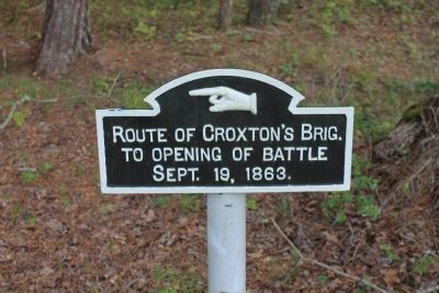 Route of Croxton's Brig. Marker image. Click for full size.