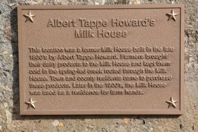 Albert Tappe Howard’s Milk House Marker. Click for full size. Albert Tappe Howard’s Milk House Marker image. Click for full size.