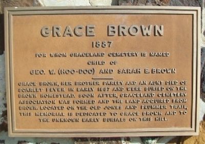 Grace Brown Marker. Click for full size. Grace Brown Marker image. Click for full size.