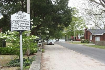 Alexander Stewart Marker seen along Craven Street, looking west. Click for full size. Alexander Stewart Marker seen along Craven Street, looking west image. Click for full size.