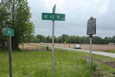 Sallie S. Cotten Marker along North Carolina Route 121 looking west image. Click for full size.