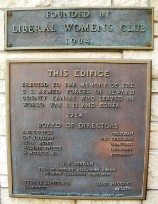 Liberal Memorial Library Marker image. Click for full size.