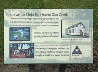 Bath African Methodist Episcopal Zion Church Marker image. Click for full size.