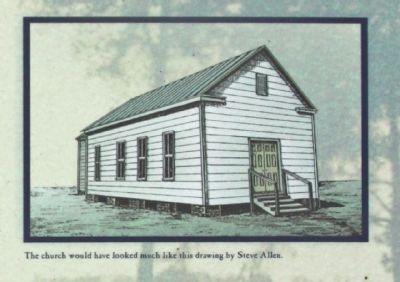The church would have looked like this drawing by Steve Allen. image. Click for full size.