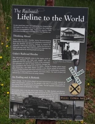 The Railroad: Lifeline to the World Marker. Click for full size. The Railroad: Lifeline to the World Marker image. Click for full size.