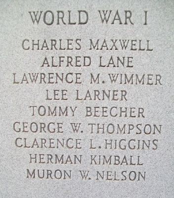 Seward County War Dead and Missing in Action WWI Honor Roll image. Click for full size.