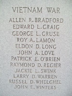 Seward County War Dead and Missing in Action Vietnam War Honor Roll image. Click for full size.