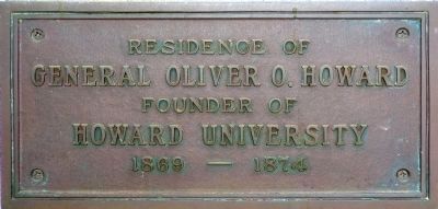 Plaque on the front wall of Howard Hall image. Click for full size.