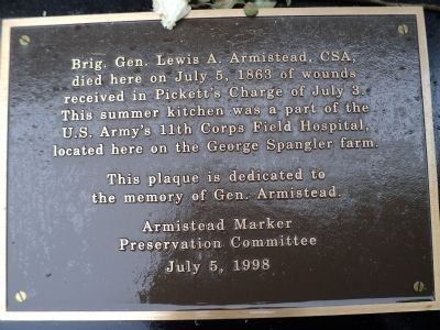 Armistead Death Site Marker. Click for full size. Armistead Death Site Marker image. Click for full size.