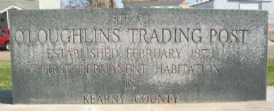 Site of O'Loughlin's Trading Post Marker. Click for full size. Site of O'Loughlin's Trading Post Marker image. Click for full size.