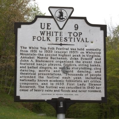 White Top Folk Festival Marker. Click for full size. White Top Folk Festival Marker image. Click for full size.