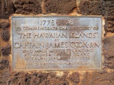 Plaque on Captain Cook Monument image. Click for full size.