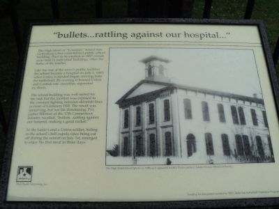 “bullets . . . rattling against our hospital . . . ” Marker image. Click for full size.