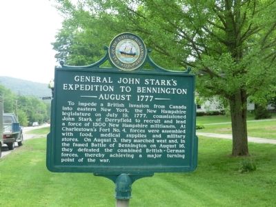 General John Stark's Expedition to Bennington Marker. Click for full size. General John Stark's Expedition to Bennington Marker image. Click for full size.