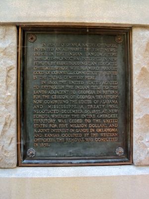 Cherokee Indian Memorial Marker reverse. Click for full size. Cherokee Indian Memorial Marker reverse image. Click for full size.