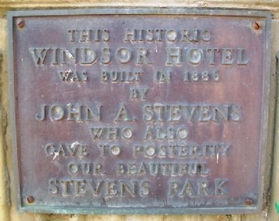 Windsor Hotel Marker image. Click for full size.