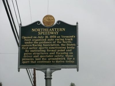 Northeastern Speedway Marker image. Click for full size.