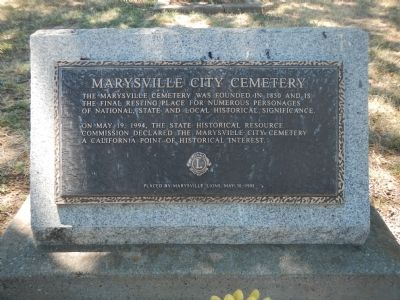 Marysville City Cemetery Marker image. Click for full size.