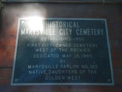 Historical Marysville City Cemetery Marker image. Click for full size.