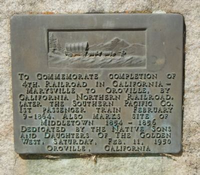 Completion of 4th Railroad in California Marker image. Click for full size.