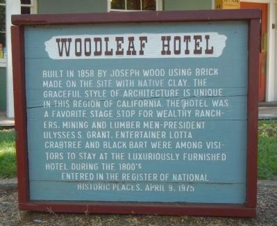 Woodleaf Hotel Marker image. Click for full size.