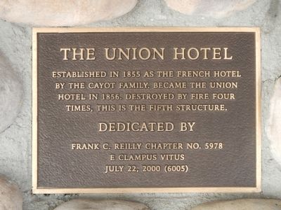 The Union Hotel Marker image. Click for full size.