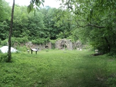 Markers at the Long Pond Ironworks image. Click for full size.