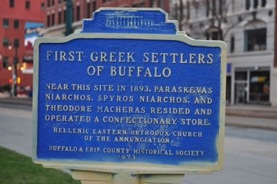 First Greek Settlers of Buffalo Marker. Click for full size. First Greek Settlers of Buffalo Marker image. Click for full size.