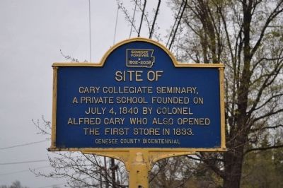 Site of Cary Collegiate Seminary Marker. Click for full size. Site of Cary Collegiate Seminary Marker image. Click for full size.