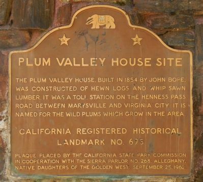 Plum Valley House Site Marker image. Click for full size.