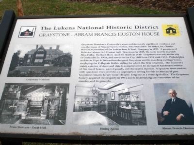 Graystone - Abram Francis Huston House Marker. Click for full size. Graystone - Abram Francis Huston House Marker image. Click for full size.