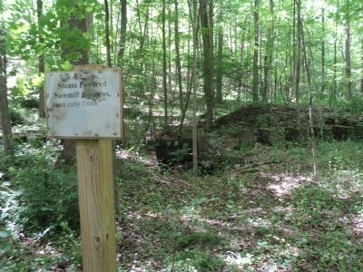 Steam Powered Sawmill Remains Marker image. Click for full size.