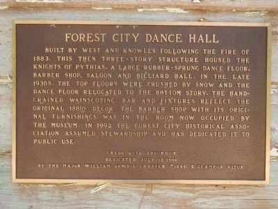 Forest City Dance Hall Marker image. Click for full size.