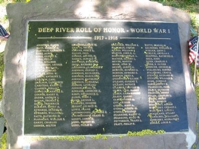 Deep River Roll Of Honor - World War I Marker image. Click for full size.