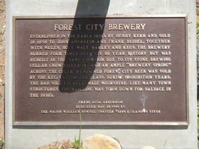 Forest City Brewery Marker image. Click for full size.