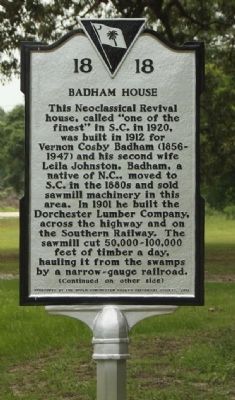 Badham House Marker image. Click for full size.