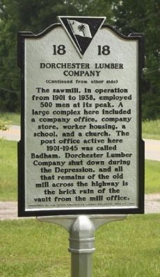 Dorchester Lumber Company Marker image. Click for full size.