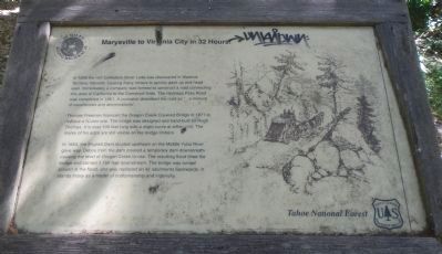 Marysville to Virginia City in 32 Hours Marker. Click for full size. Marysville to Virginia City in 32 Hours Marker image. Click for full size.