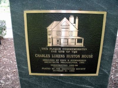 Charles Lukens Huston House Marker. Click for full size. Charles Lukens Huston House Marker image. Click for full size.